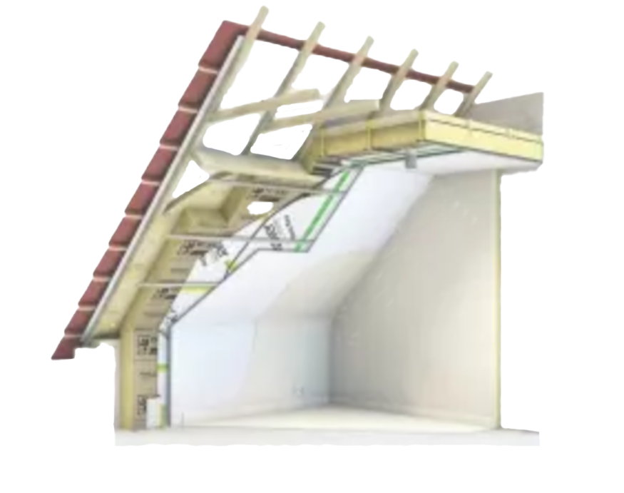 laine de verre en rouleau rampants